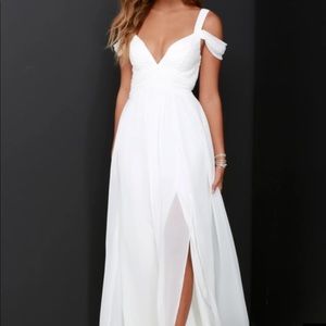Lulus Ocean Of Elegance Maxi Dress Ivory XS